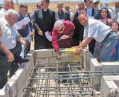 The Bishop in Jerusalem lays the foundation stone for the new school in Husn
