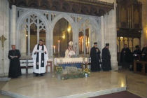 Bishop Suheil at the altar leading the service