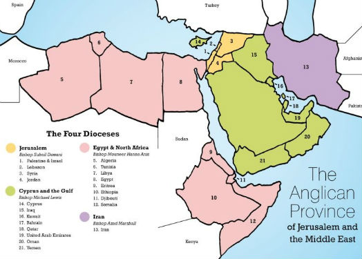 Map of the Province of Jerusalem and the Middle East