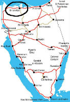 Map of Sinai showing Bir Al-Abed on the north-west coast