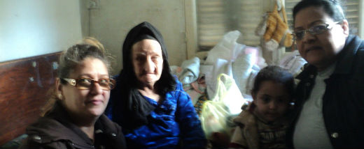 Visiting a family in one of the slum districts