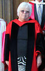 Clare Amos when presented with her degree by the Archbishop of Canterbury