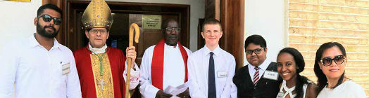 The bishop with the confirmation candidates