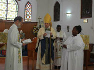 Angel is commissioned by the Bidhop and Revd Christopher Butt in the service