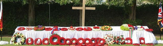 The Poppy Wreaths at the British Embassy in Bahrain