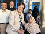Suhaila Tarazi with one of the older patients being treated at the hospital