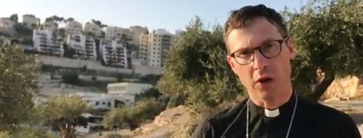 Bishop Philip recording a video in Nazareth