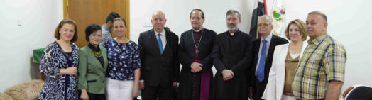 Bishop Michael, Fr Faiz, Cardinal-Patriarch Louis-Raphael I Sako and other invited guests
