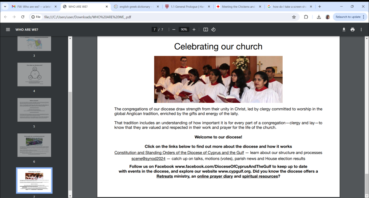 a page from the pdf circulated to the parishes