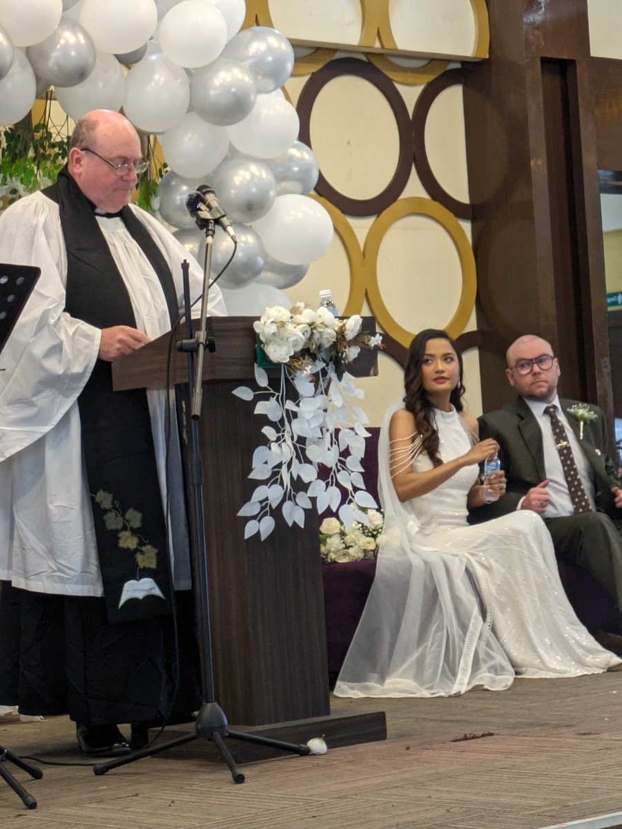 Craig officiating at a wedding in Nepal