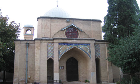 The front view of the Anglican church in Shiraz