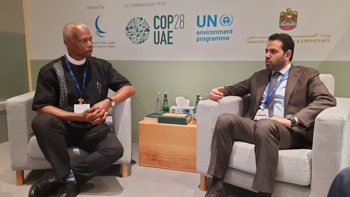 Archbishop Julio in conversation with Judge Abdel