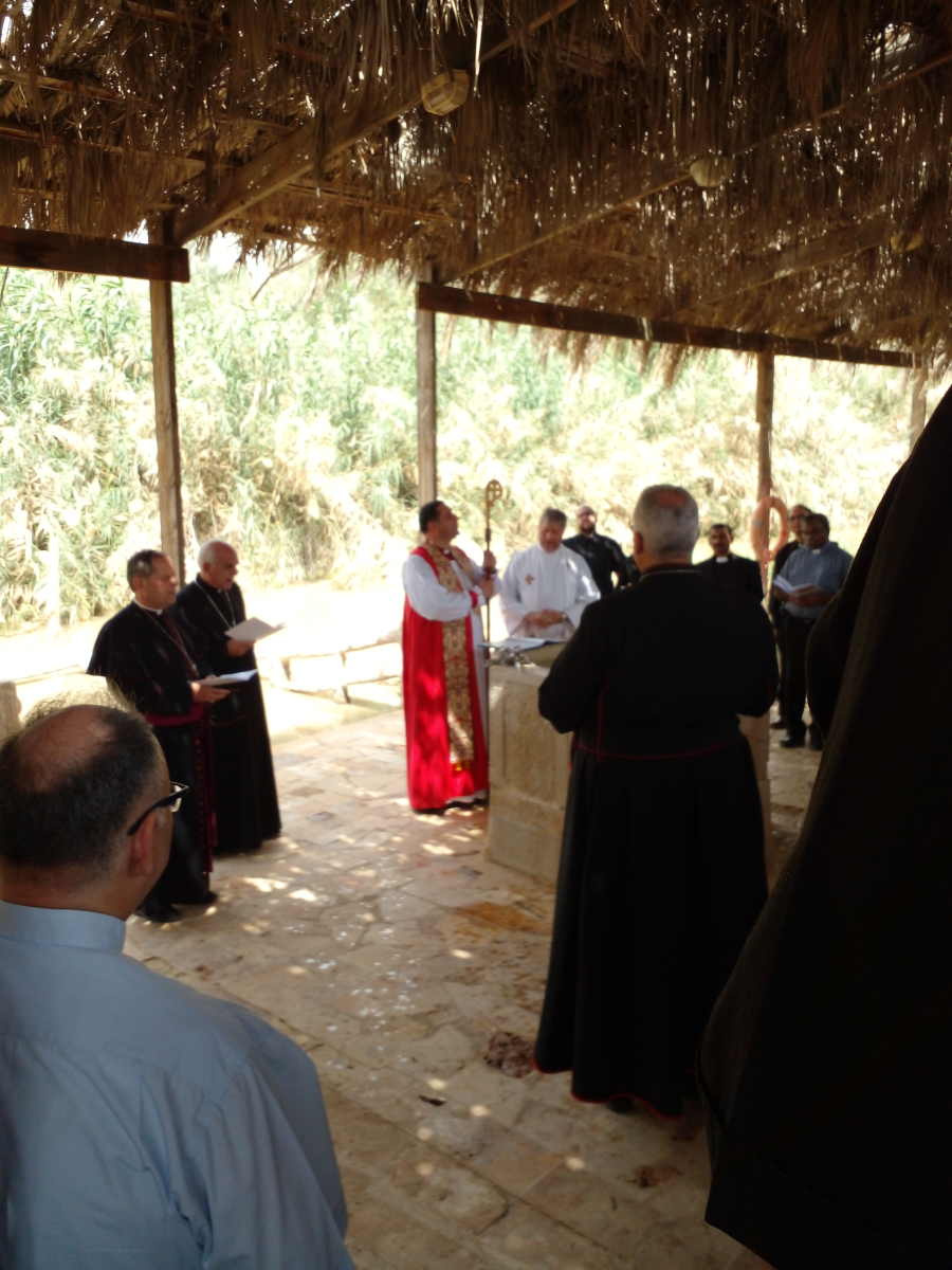 Archbishop Hosam and Archbishop Michael at the site of the Anglican Church in 2022