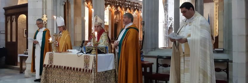 Dean Hosam serving alongside Archbishop Suheil Dawani in St George's Cathedral