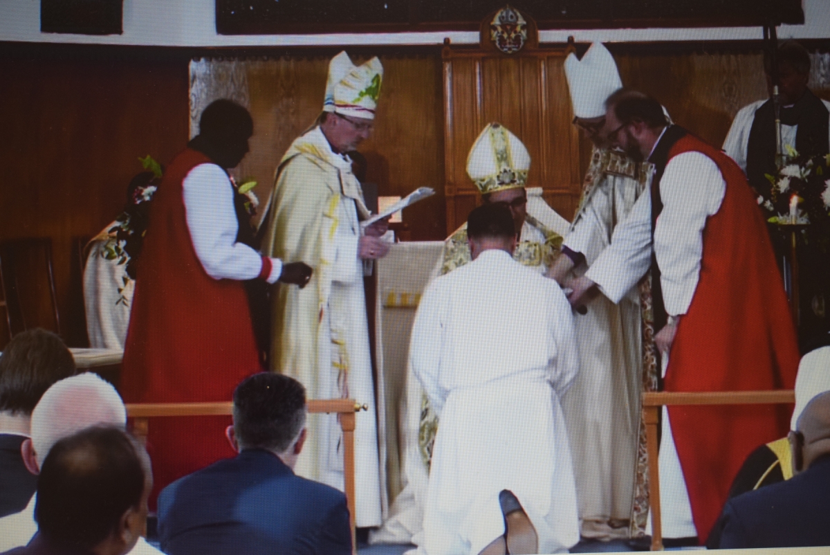 Bishops lay hands on Sean