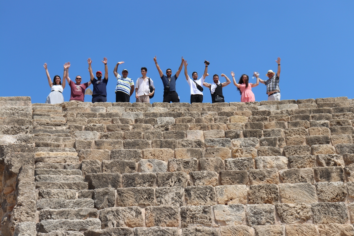 Group members on the walls of old Famagusta
