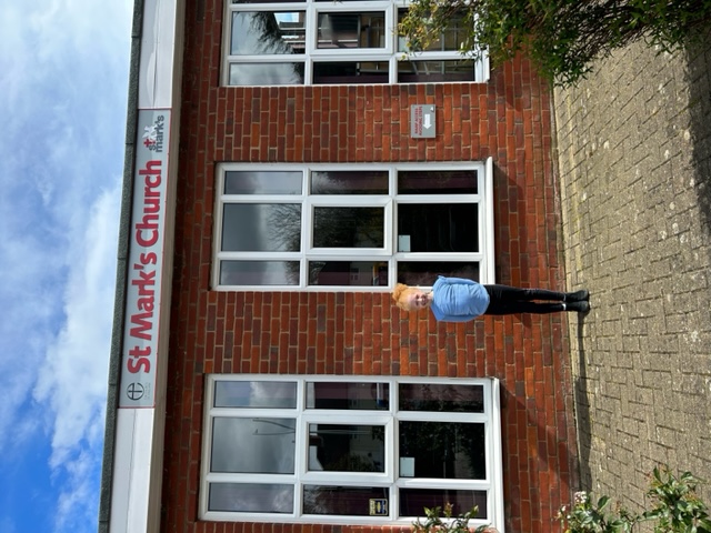 Amber, pictured outside DSt mark's Church Hitchin