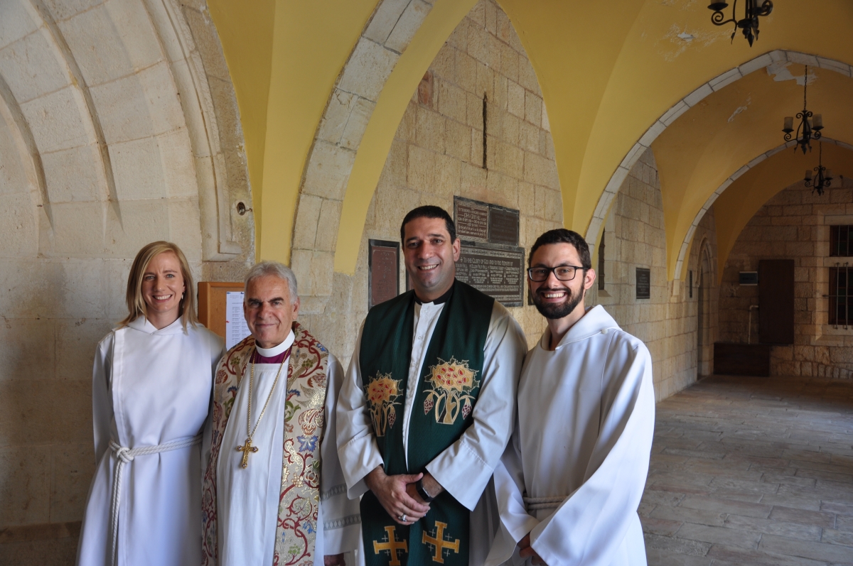 Josh & Alanna Harris with Archbishop Suheil Dawani and Dean Hosam Naoum