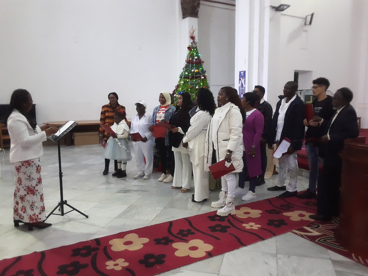 The Church Choir practising for the ecumenical service