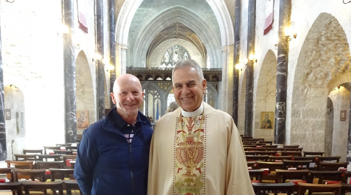 Philip Edwards with the Archbishop in Jerusalem