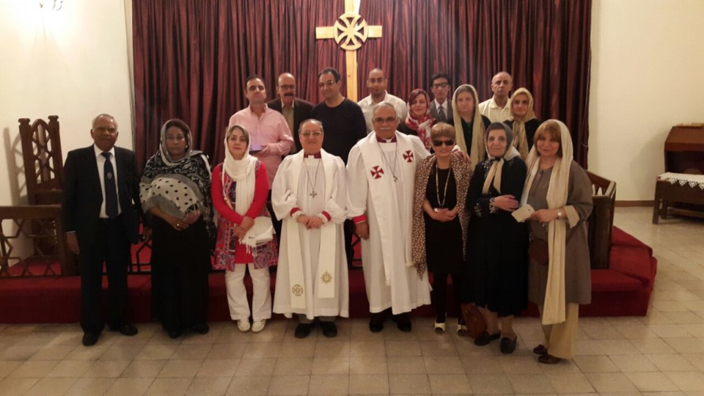 Bishop Mouneer with Bishop Azad and the congregation of St Lukes
