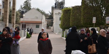 Inside the compound of the Al Ahli Hospital