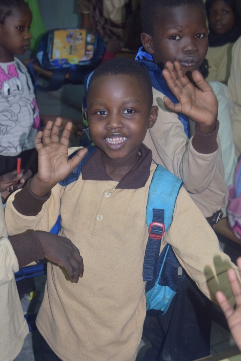happy children at the school