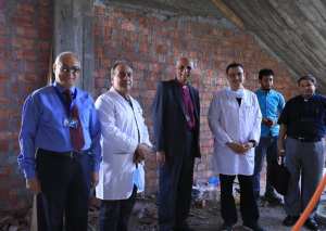 The delegates reviewing the recently built area