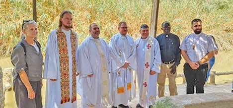 The service leadership team by the side of the river Jordan