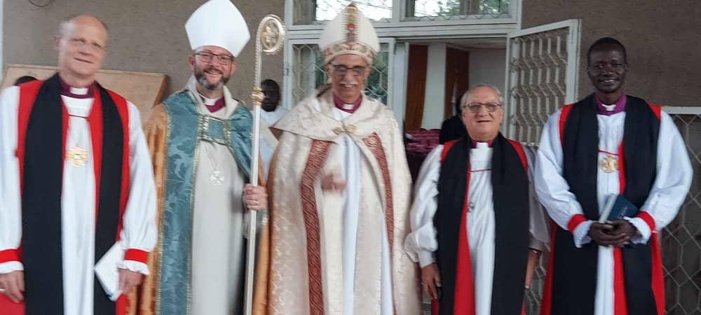 Archbishop Samy with the new bishiops and Bishop Mouneer