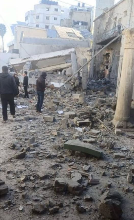 the damage to the hospital